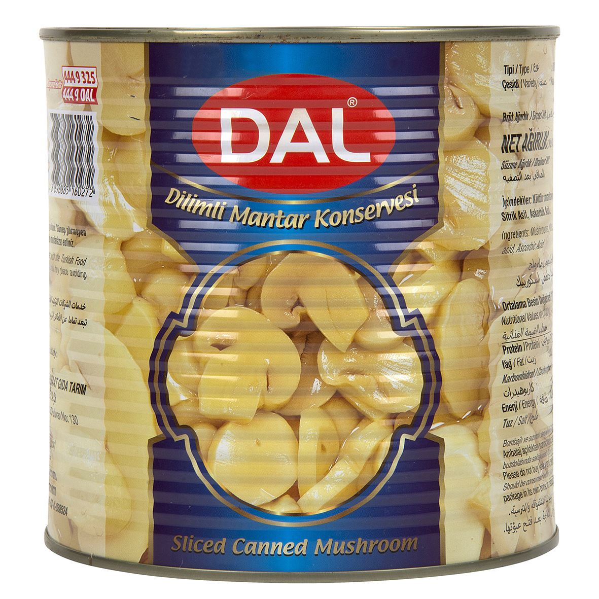 Dal Mantar Dilimli Konserve 3 Kg
