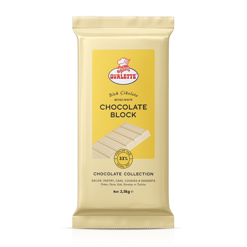 Katsan Ovalette %33 Blok Beyaz Çikolata 2,5 Kg