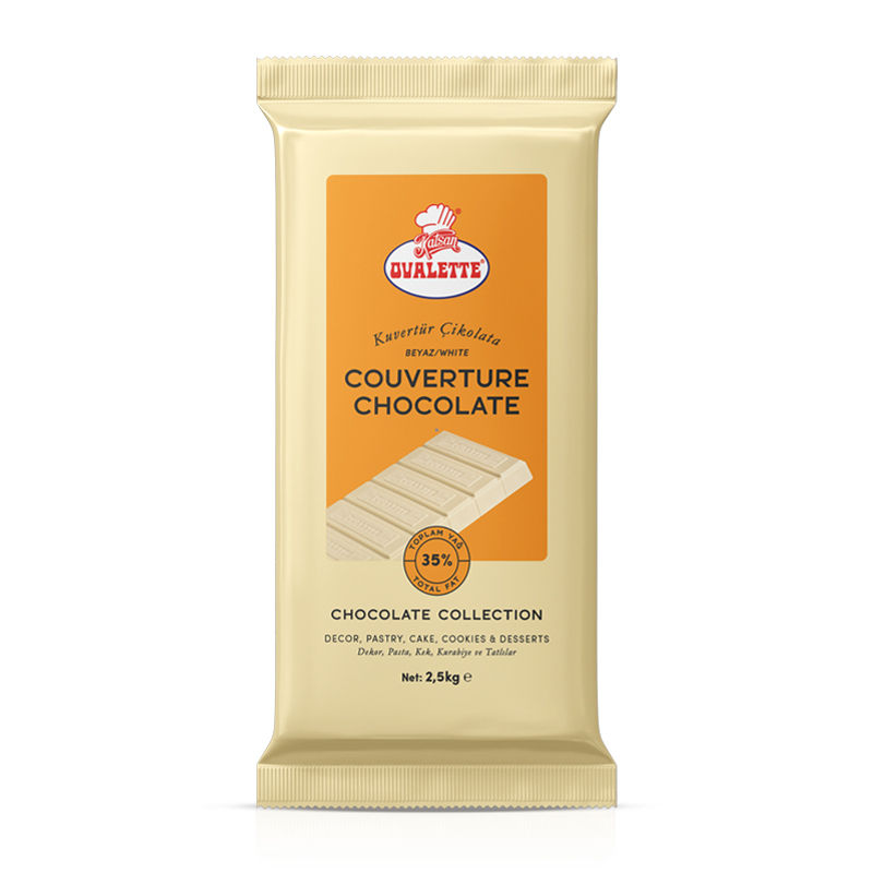 Katsan Ovalette %35 Beyaz Çikolata 2,5 KG
