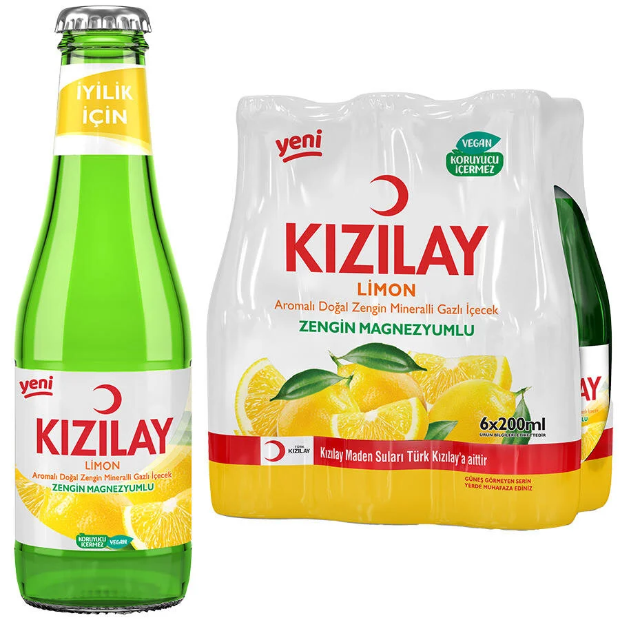 Kızılay Limon Aromalı Maden Suyu 200 ml x 24 Adet