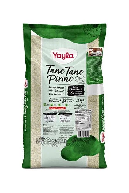 Yayla Tane Tane Pirinç 25 KG
