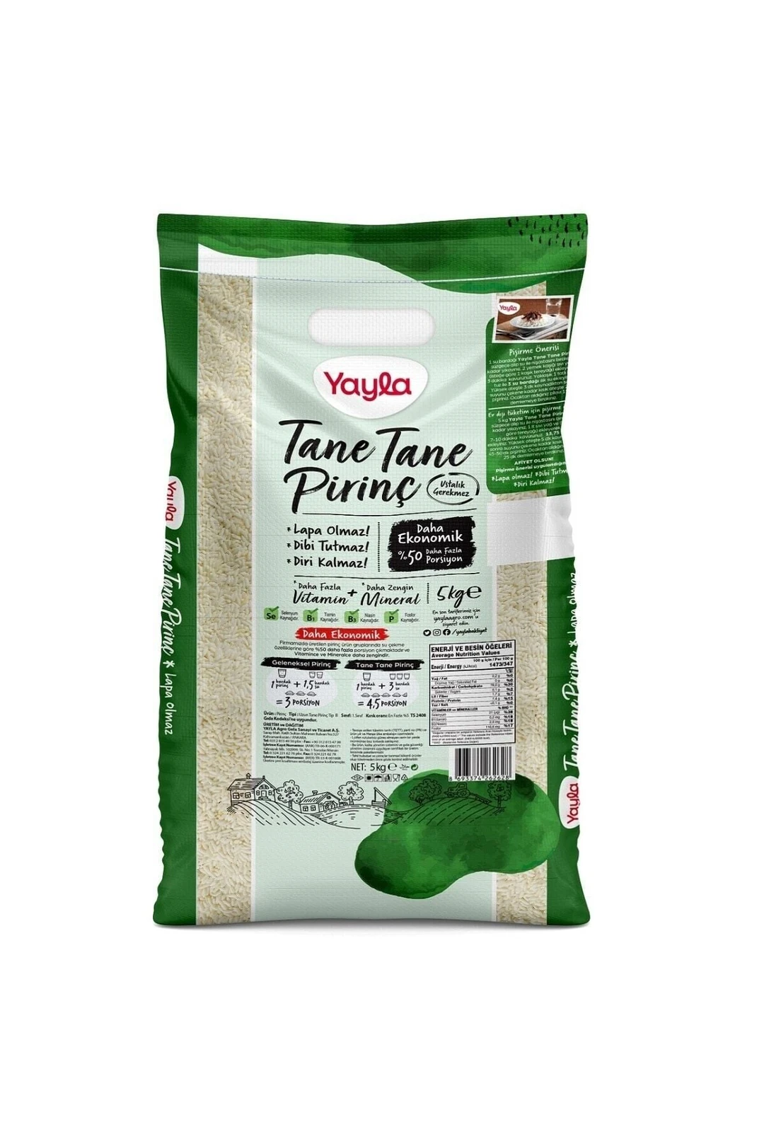 Yayla Tane Tane Pirinç 5 KG